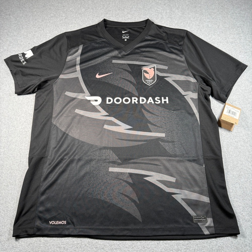 Nike Angel City FC Soccer Jersey Mens 2XL Black Dri-Fit Replica J000534-ANFC